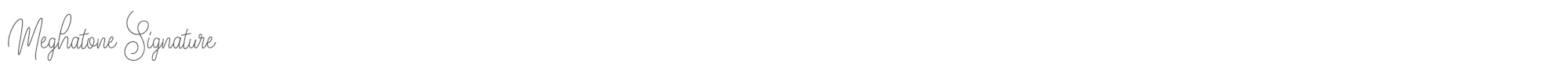 Sample characters Meghatone Signature Font